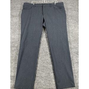 Alberto Pants Mens 40x32 Gray Ceramica Pipe‎ Regular Fit Stretch Dress Slacks